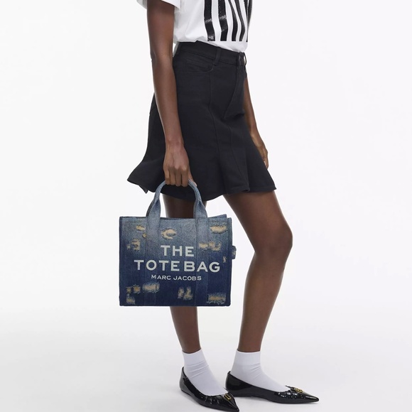 Marc Jacobs The Rip & Repair Denim Medium Tote Bag - Punk Indigo - Picture 7 of 12